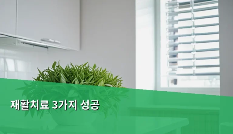 재활치료 3가지 성공 확률 높이는 시기와 방법 가이드