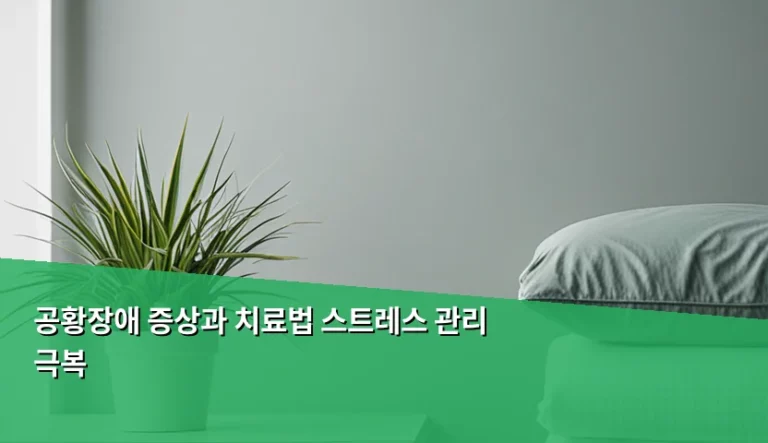 공황장애 증상과 치료법 스트레스 관리 극복 가이드