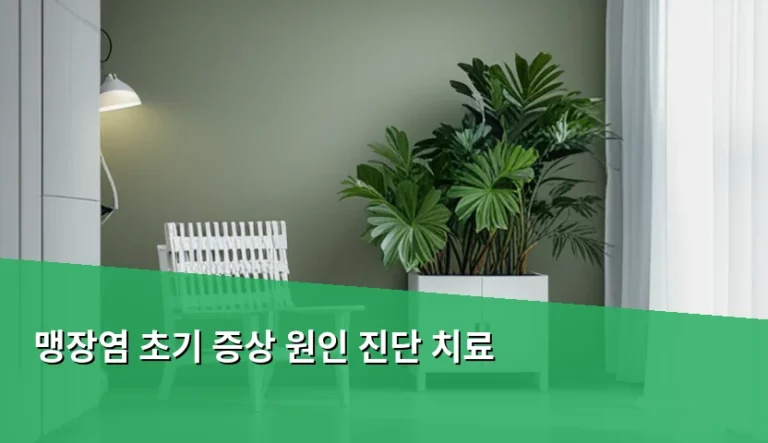 맹장염 초기 증상 원인 진단 치료 방법과 주의사항