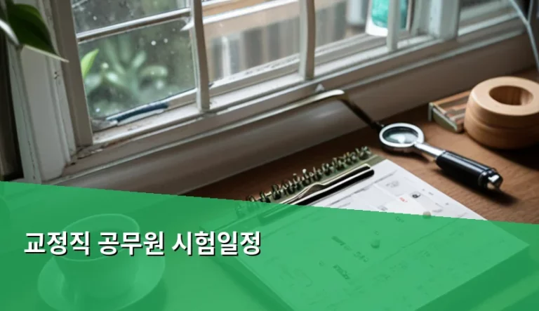 교정직 공무원 시험일정 대비법과 합격 전략 가이드